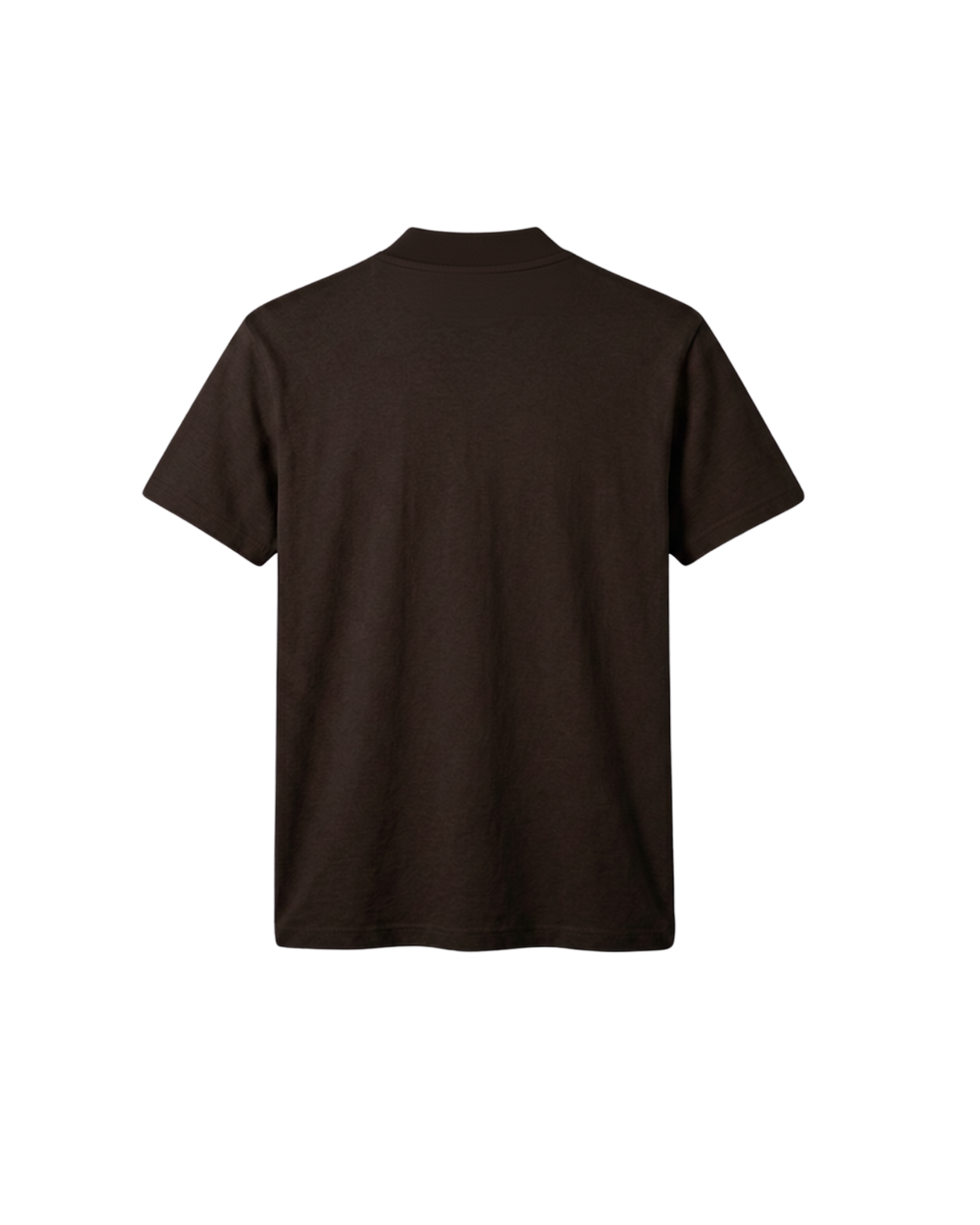 Dark Brown Mock Neck T-Shirt
