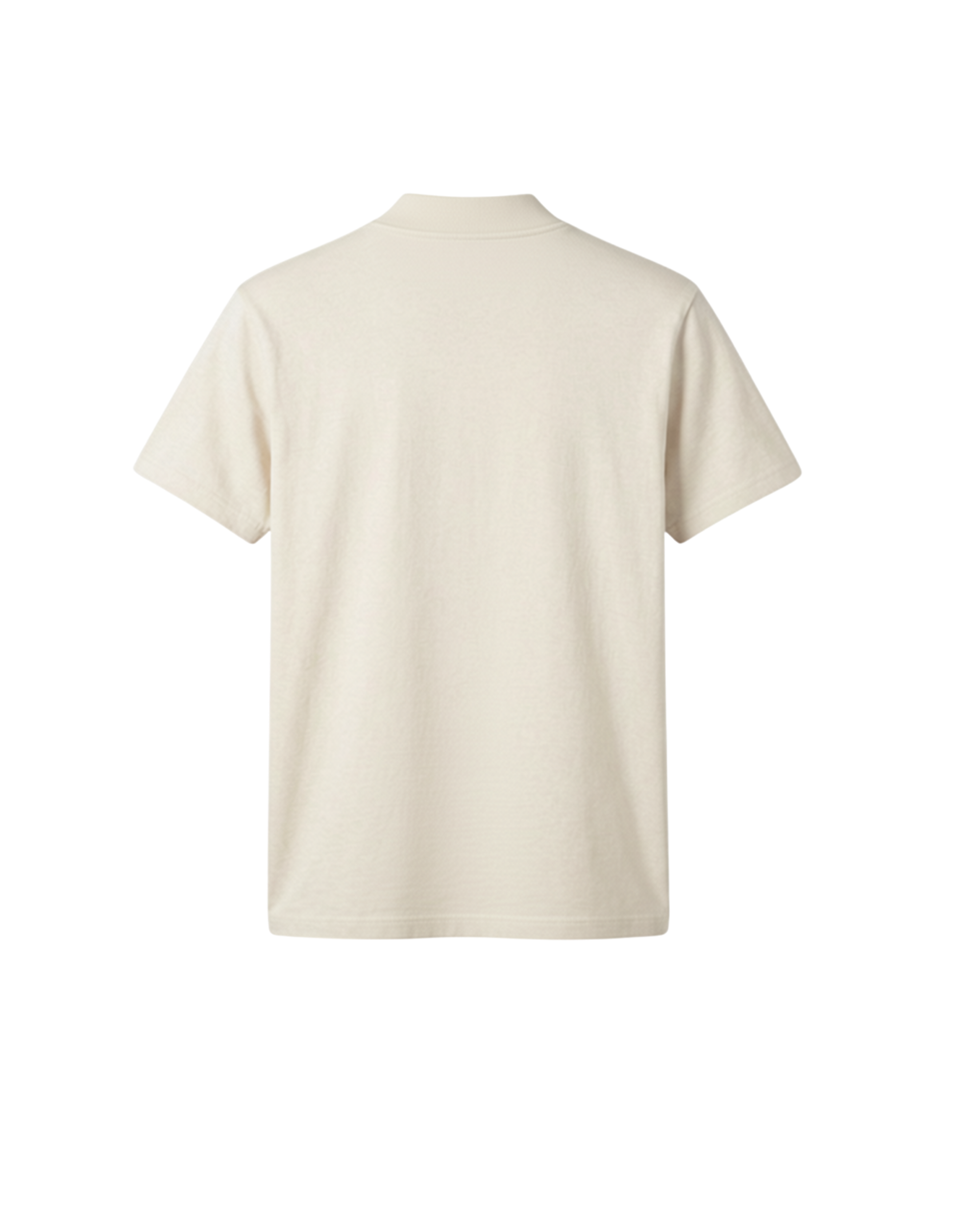 Off White Mock Neck T-Shirt