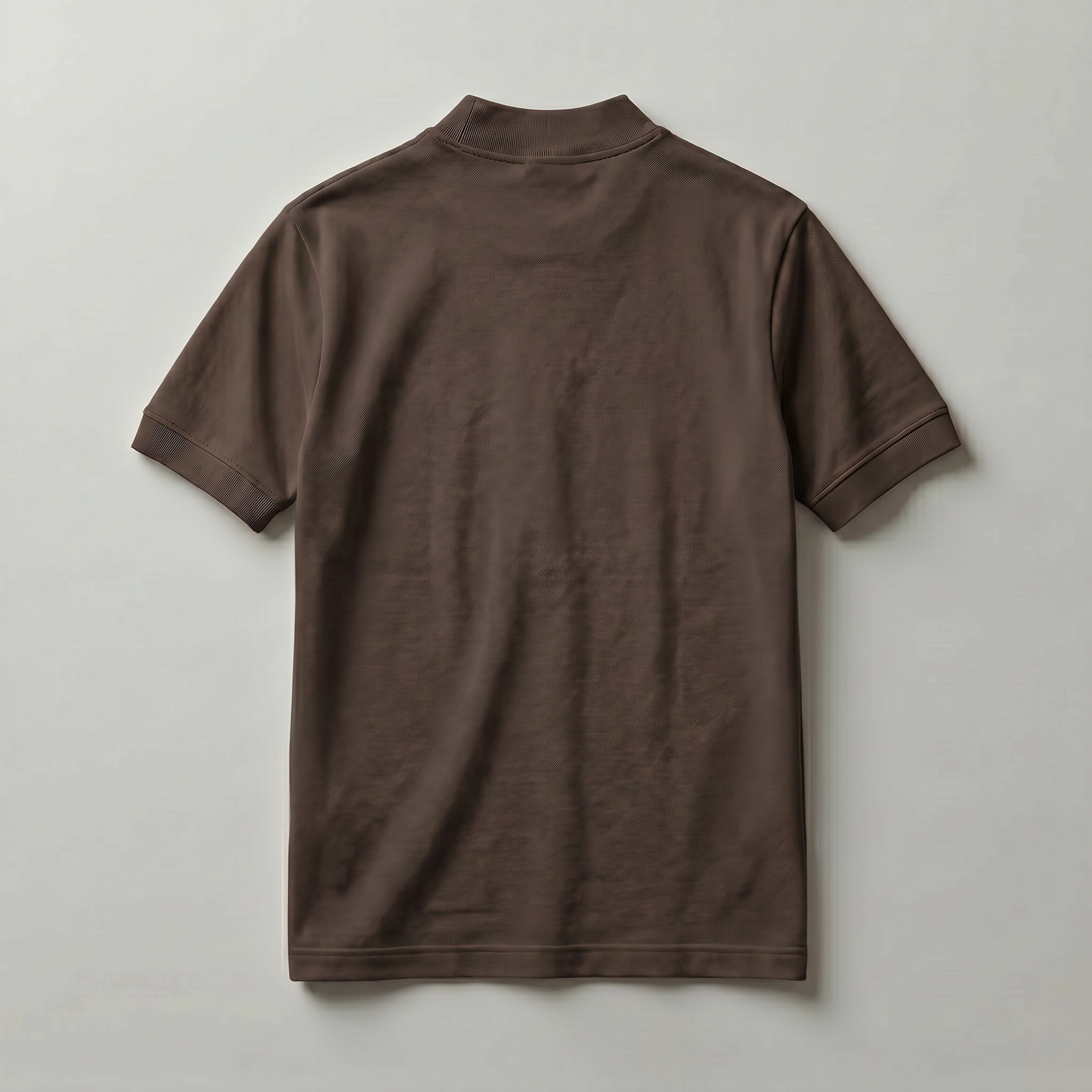 Dark Brown Mock Neck T-Shirt