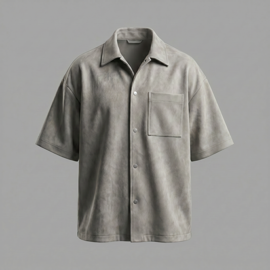 Washed beige Morano Leather Overshirt ( Best Seller )